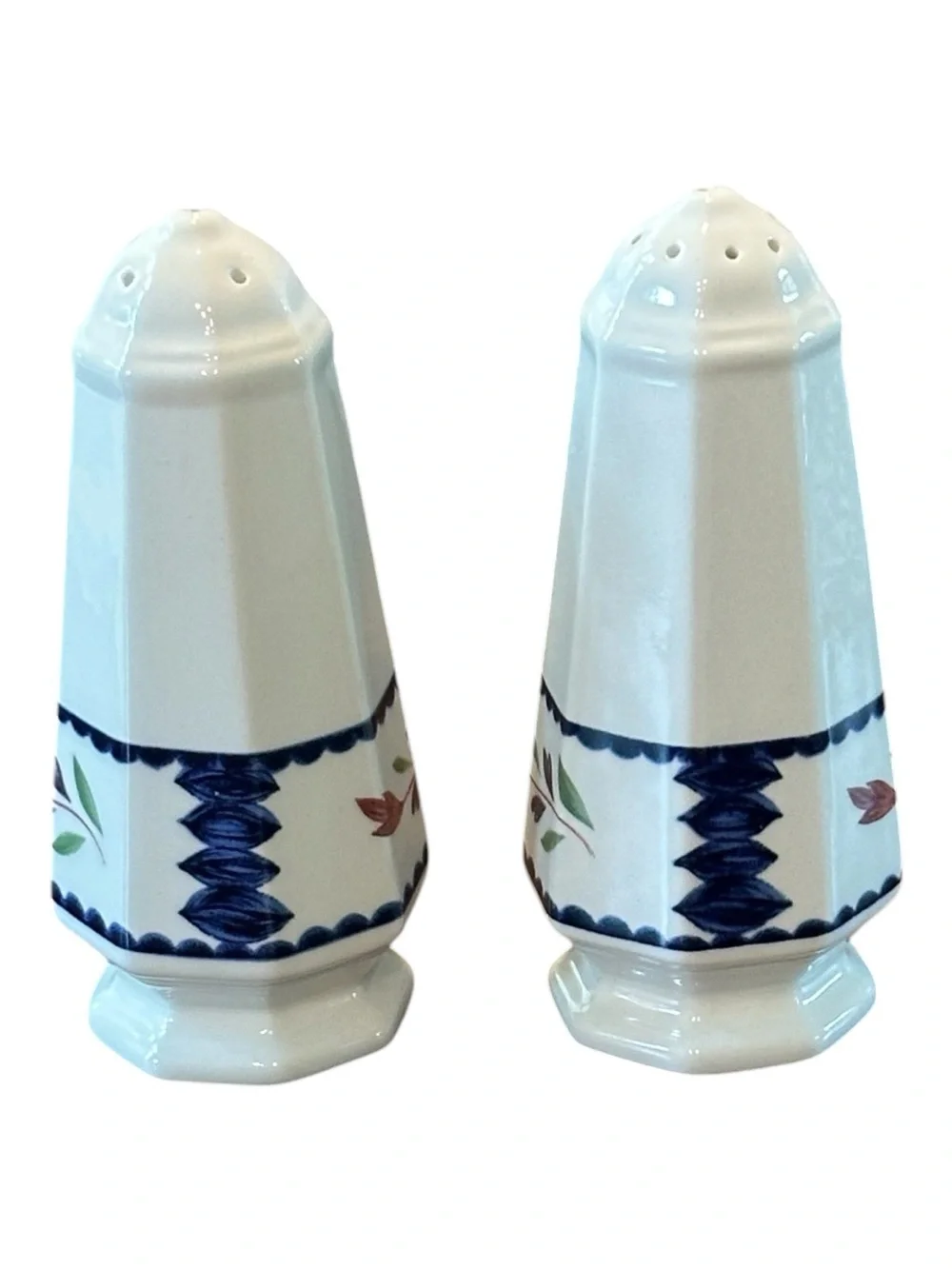 Adams White Porcelain Floral Salt and Pepper Shakers